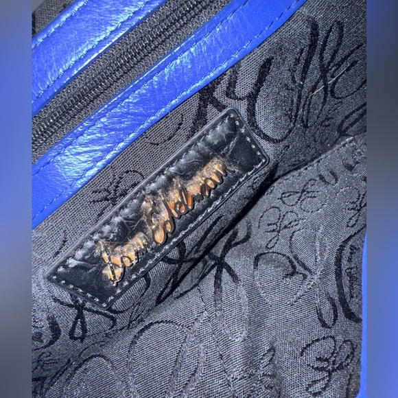 Sam Edelman Cobalt Blue Leather Clutch Bag with Silver and Gold Metal Hardware - Picture 4 of 7